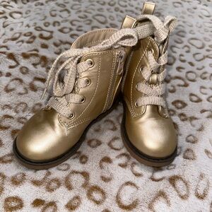 Gold combat boots